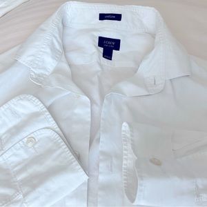 j crew Ludlow Mens White Shirt 120s Ply Button Up Down